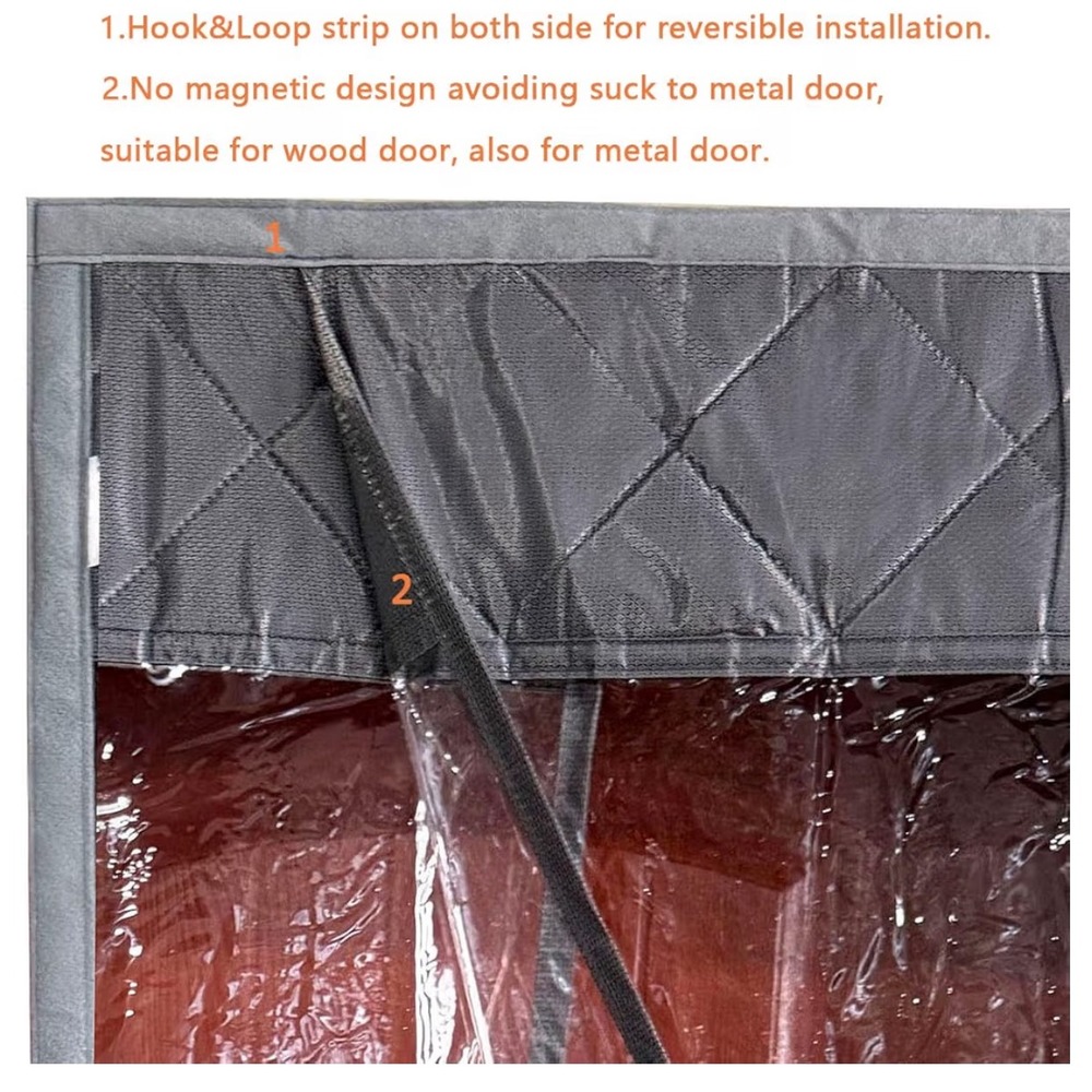 Wohomzy Thermal Insulated Door‎ Curtain 73x84 Gray Diamond Quilted No Magnetic - Picture 4 of 12